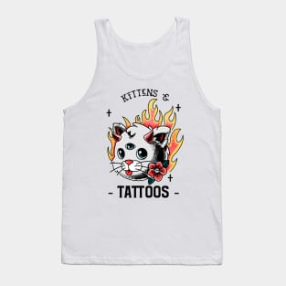 Kittens and Tattoos White Tank Top